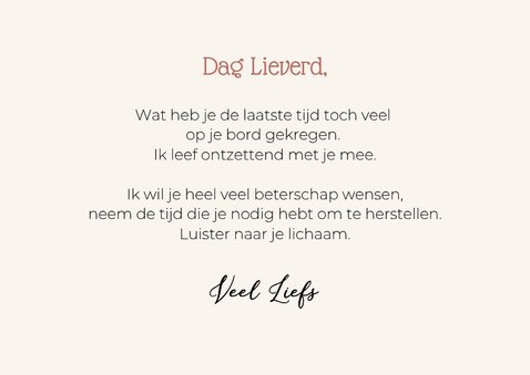 Lieve beterschapskaart liggend hondje met zielig kopje 3