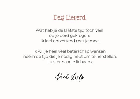 Lieve beterschapskaart liggend hondje met zielig kopje 3