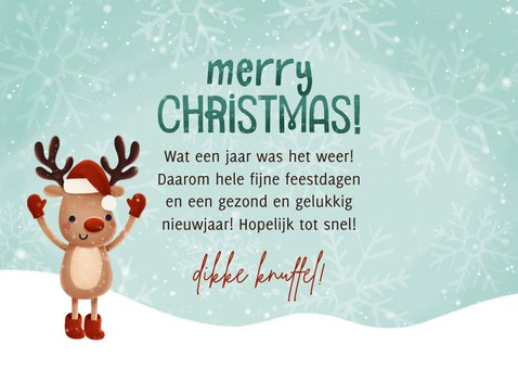 Lieve kerstkaart Oh deer what a year met hertje en foto's 3