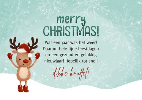 Lieve kerstkaart Oh deer what a year met hertje en foto's 3