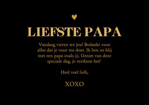 Lieve vaderdag fotokaart met hartjes op zwart 3