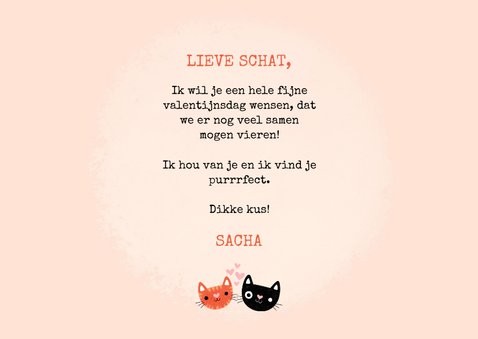 Lieve valentijnskaart met katten "You are just purrfect" 3