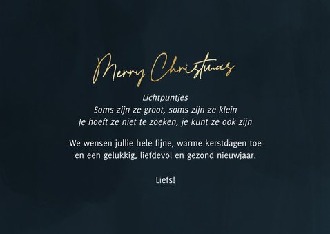 Liggend kerstkaartje met engel foto en goudfolie 3