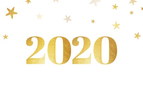 Liggende kerstkaart 2020 met foto ruit en sterren 2