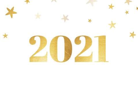 Liggende kerstkaart 2021 met foto ruit en sterren 2