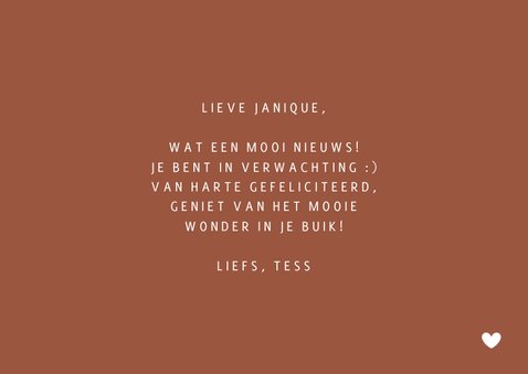 Lijntekening buik felicitatiekaart zwangerschap 3