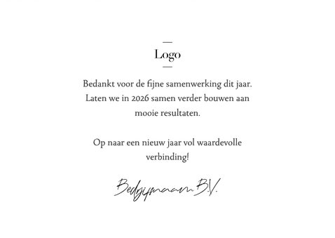 Luxe zakelijke kerstkaart gouden jaartal en sprankelend hart 3