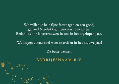 Luxe zakelijke kerstkaart met marmeren jaartal donker groen 3