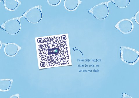 Make-A-Wish kaart met brillen, tekst en eigen foto 2