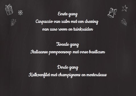 Menukaart kerst chalkboard 2