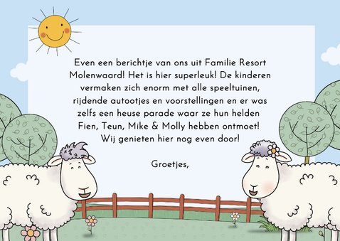 Mike & Molly groetjes uit Molenwaard kaart met eigen foto 3