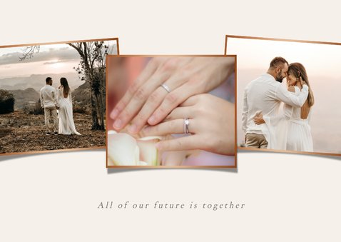 Minimalistische bedankkaart trouwen met droogbloemen en foto 2