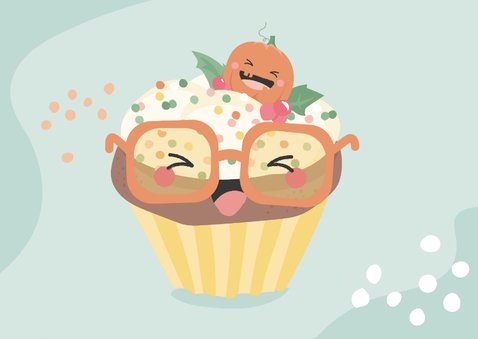 Mintgroene kaart met cupcake 'have a sweet day' 2