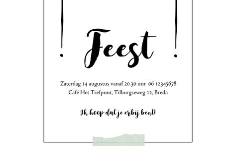 Moderne, eenvoudige uitnodiging met speelse typografie 3