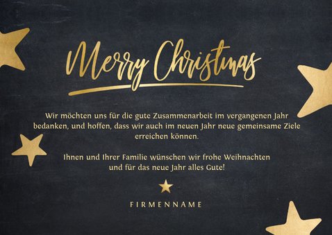 Moderne geschäftliche Weihnachtskarte mit Fotos und Sternen 3
