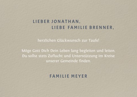 Moderne Glückwunschkarte zur Taufe 3