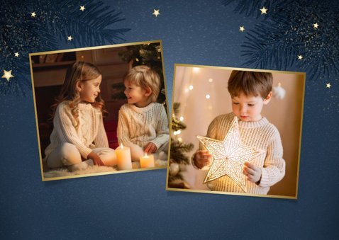 Moderne kerstkaart 2027 kerstbal en sterren 2