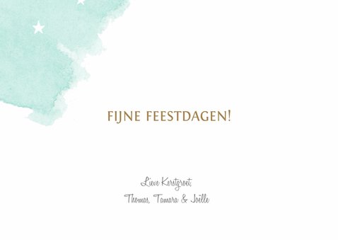 Moderne kerstkaart aquarel mint groen 3