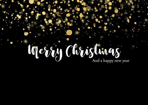 Moderne kerstkaart fotocollage met gouden confetti 2