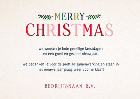 Moderne nostalgische kerstkaart met tekst Merry Christmas 3