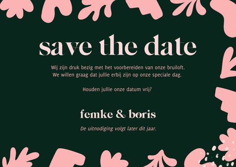 Moderne save the date kaart holografisch met vormen groen 3