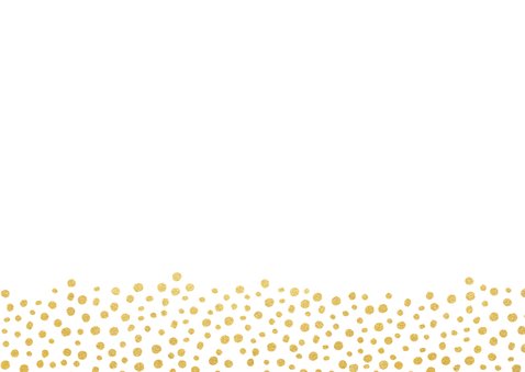 Moderne trouwkaart wij gaan trouwen met gouden stippen Achterkant