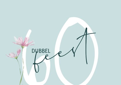 Moderne uitnodiging dubbel feest waterverf bloemen 2