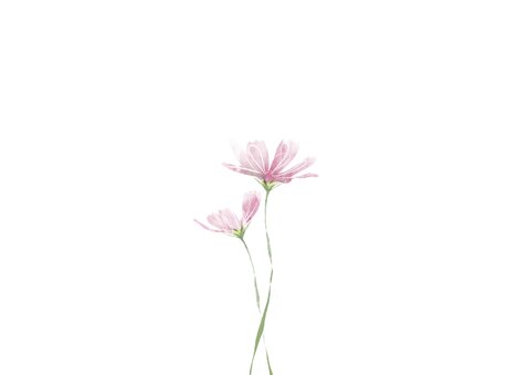 Moderne uitnodiging dubbel feest waterverf bloemen Achterkant