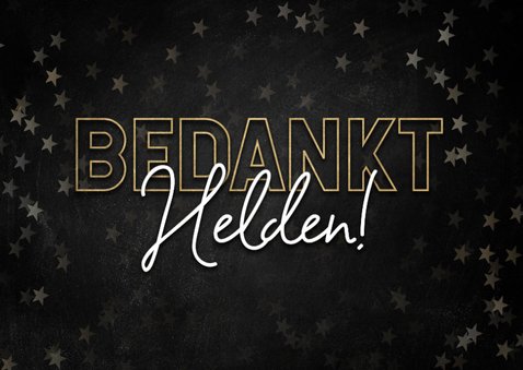 Moderne zakelijke kerstkaart bedankt helden, gouden sterren 2