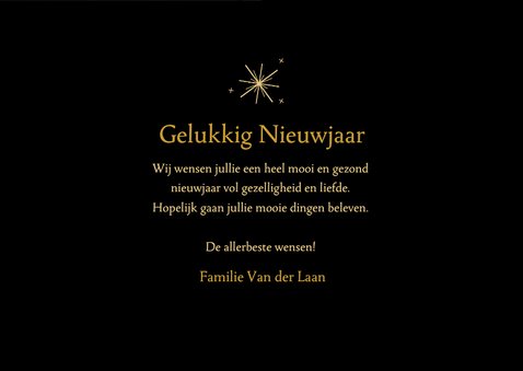 Moderne zwarte fotokaart met jaartal en sterren 3