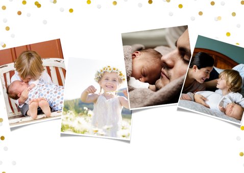 Moederdag fotokaart met 3 eigen foto's en confetti 2