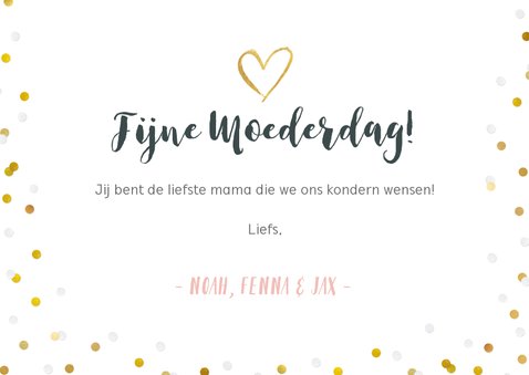 Moederdag fotokaart met 3 eigen foto's en confetti 3