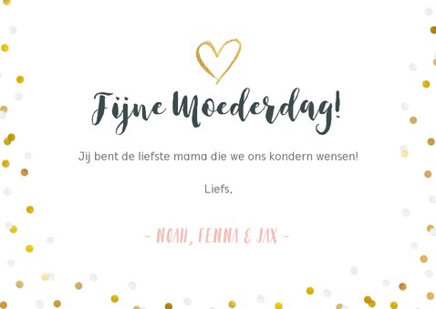 Moederdag fotokaart met 3 eigen foto's en confetti 3