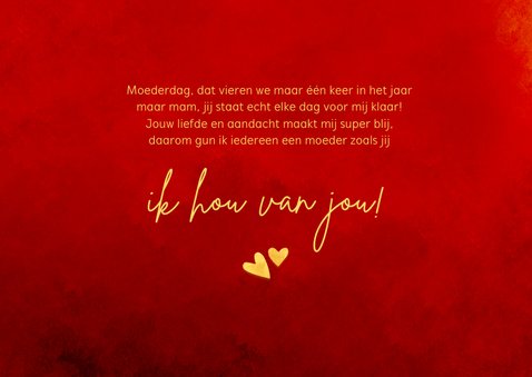 Moederdag kaart hart goud waard 3