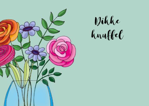 Moederdag kaart Kat met vaas bloemen - SK 3