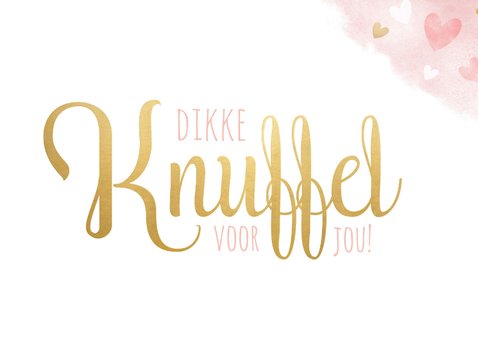 Moederdagkaart - Dikke knuffel voor mama met roze hartjes  2