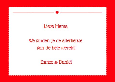 Moederdagkaart eigen foto Rood 3
