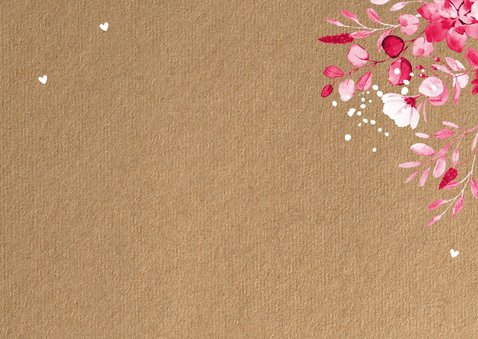 Moederdagkaart foto floral roze kraftlook 2