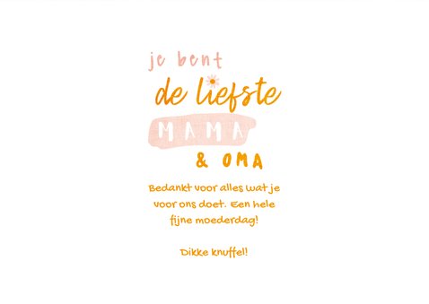 Moederdagkaart je bent de liefste mama en oma met foto 3