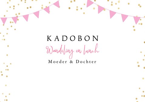 Moederdagkaart kadobon trendy illustratie kado's en confetti 2