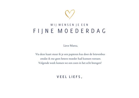 Moederdagkaart - papieren zoen, snel overdoen! 3