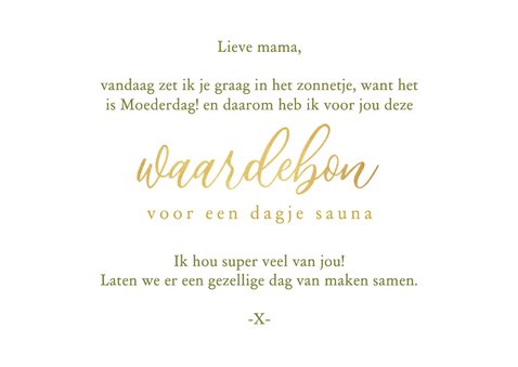Moederdagkaart tegoedbon waardebon bloemen foto's hartjes 3