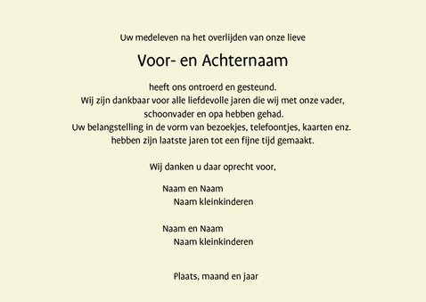 Mooie bedankkaart met foto en tekstvoorstel 3