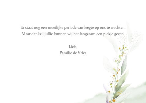 Mooie bedankkaart met takjes en blaadjes in waterverf 3