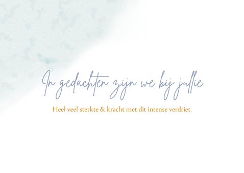 Mooie condoleancekaart met bloemen Vergeet mij nietjes 2