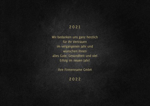 Neujahrskarte geschäftlich 2022 3D-Look 3