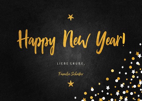 Neujahrskarte Happy New Year Konfetti Rahmen 3