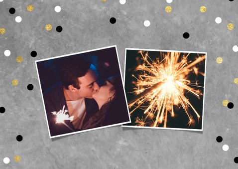 Neujahrskarte Konfetti und Happy New Year Girlande 2