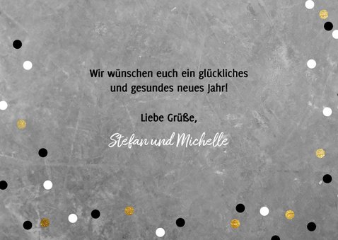 Neujahrskarte Konfetti und Happy New Year Girlande 3