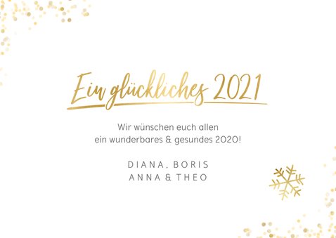 Neujahrskarte mit eigenen Fotos und Schriftzug in Goldlook 3